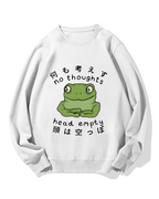 No Thoughts Head Empty Frog Cotton Sweatshirt