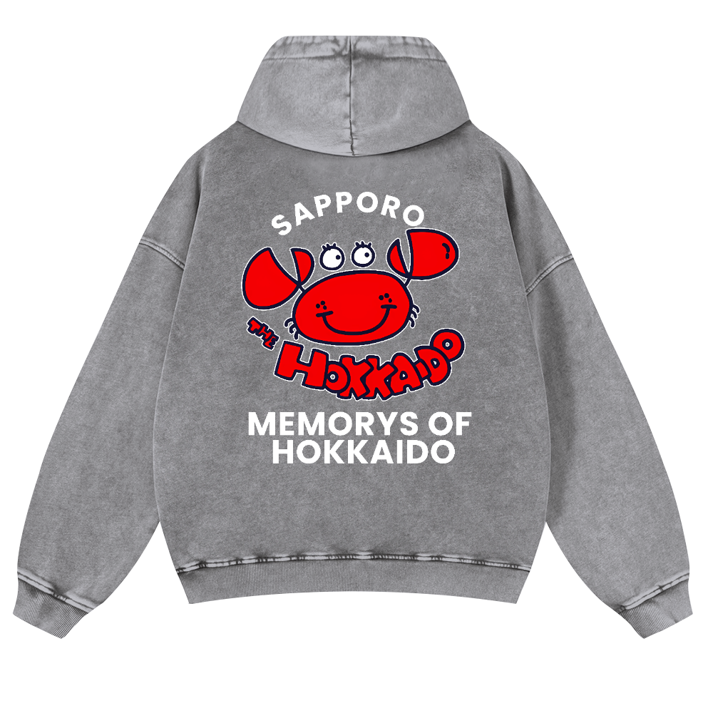 Sapporo Vintage Washed Cotton Back Art Hoodie