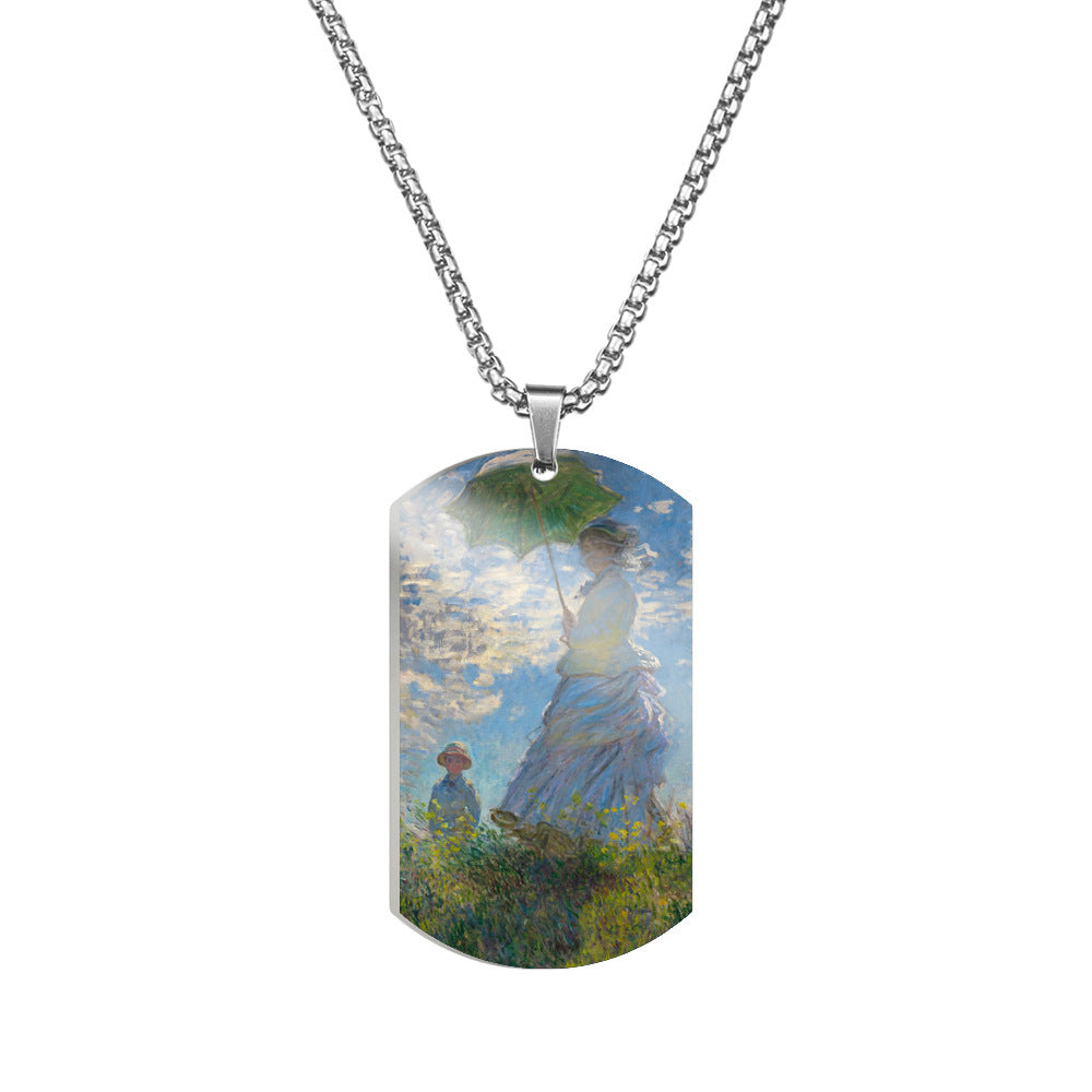 Van Gogh Art Stainless Steel Dog Tag Necklace