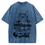 Ibuprofen Cat Vintage Washed T-shirt