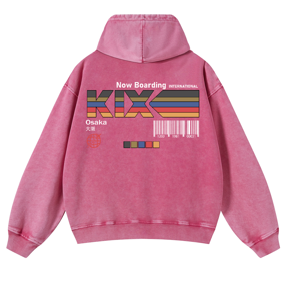Kansai Airport Vintage Washed Cotton Back Art Hoodie