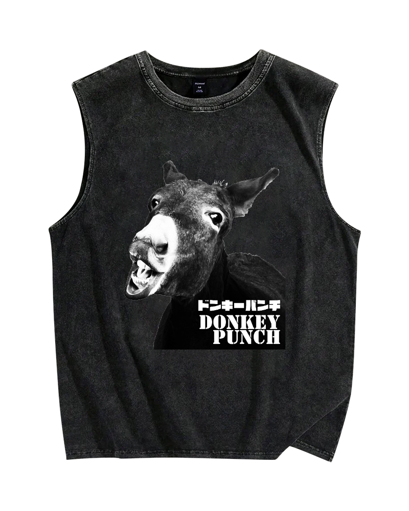 Donkey punch Vintage Distressed Washed Tank Top