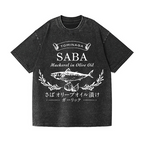 Mackerel Fish Vintage Wash Japanese Design T-Shirt