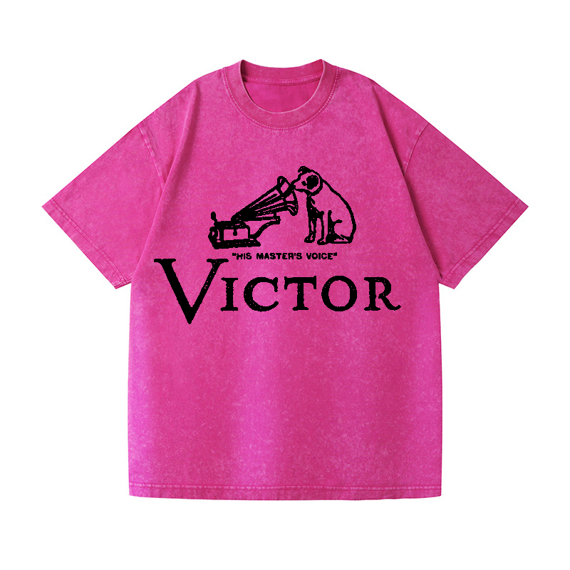 JVC Victor Dog Vintage Wash Japanese Design T-Shirt