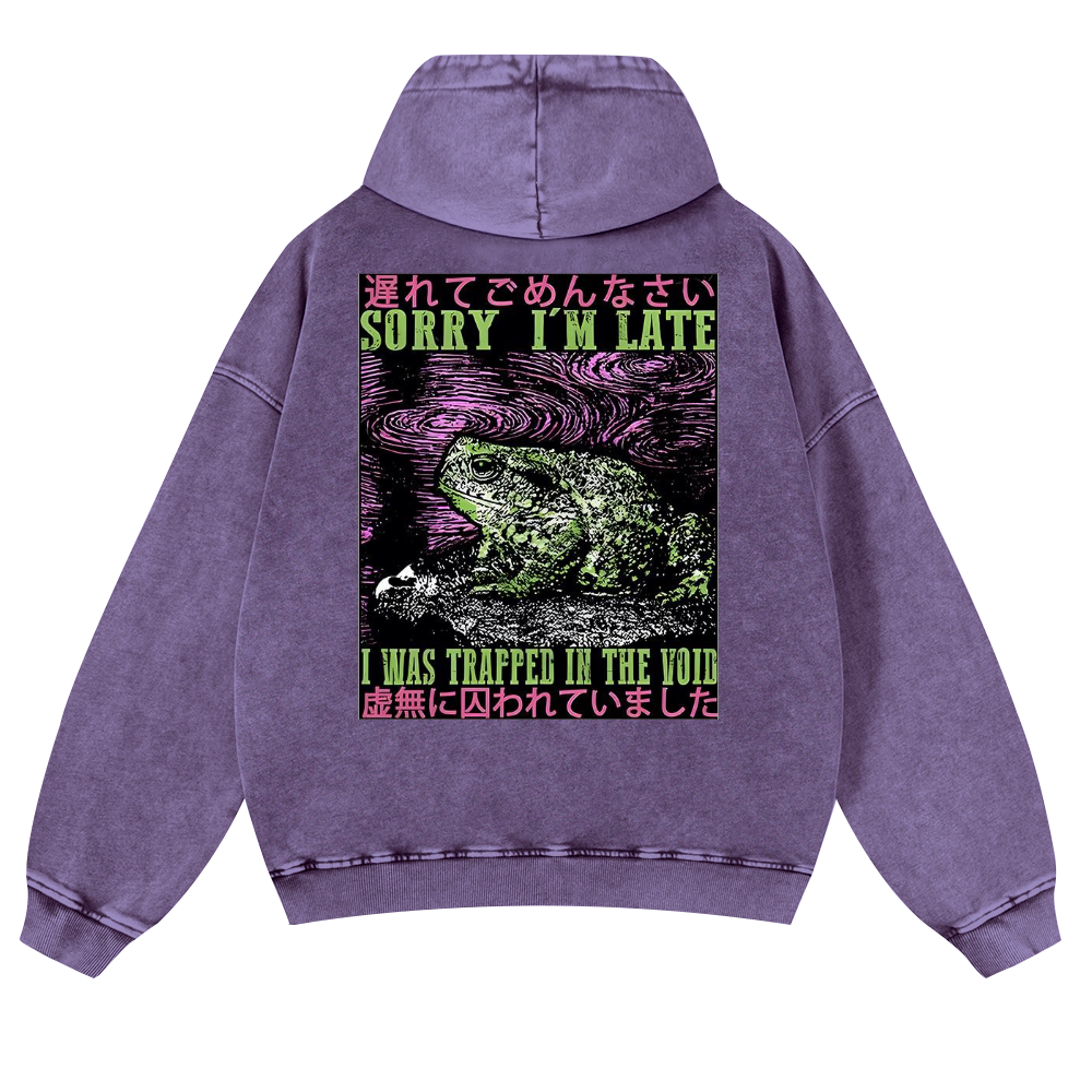 Frog's Void Excuse Vintage Washed Cotton Back Art Hoodie