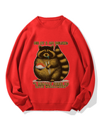 Raccoon Eating Sushi Cotton Sweatshirt