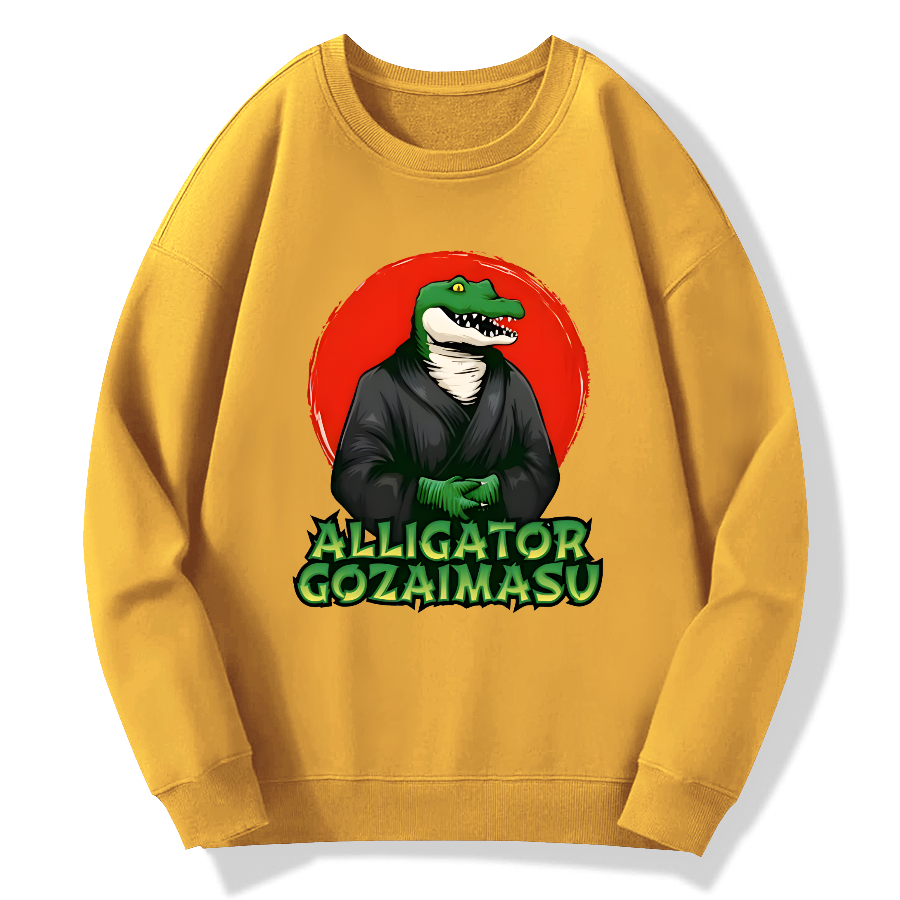 Crocodile Japanese Cotton Pullover Sweatshirt