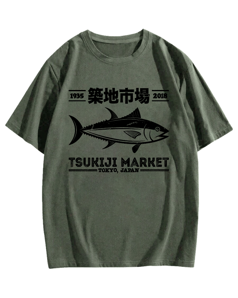 Tsukiji Market Tokyo Cotton casual T-shirt