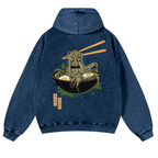 Ramen Monster Vintage Washed Cotton Back Art Hoodie