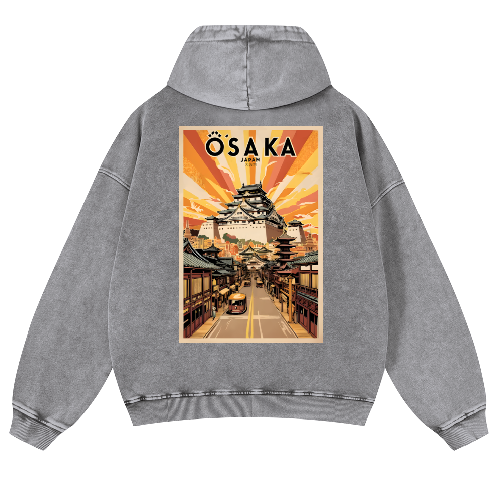 Osaka Vintage Washed Cotton Back Art Hoodie