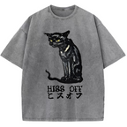 HISS OFF CAT Washed T-Shirt