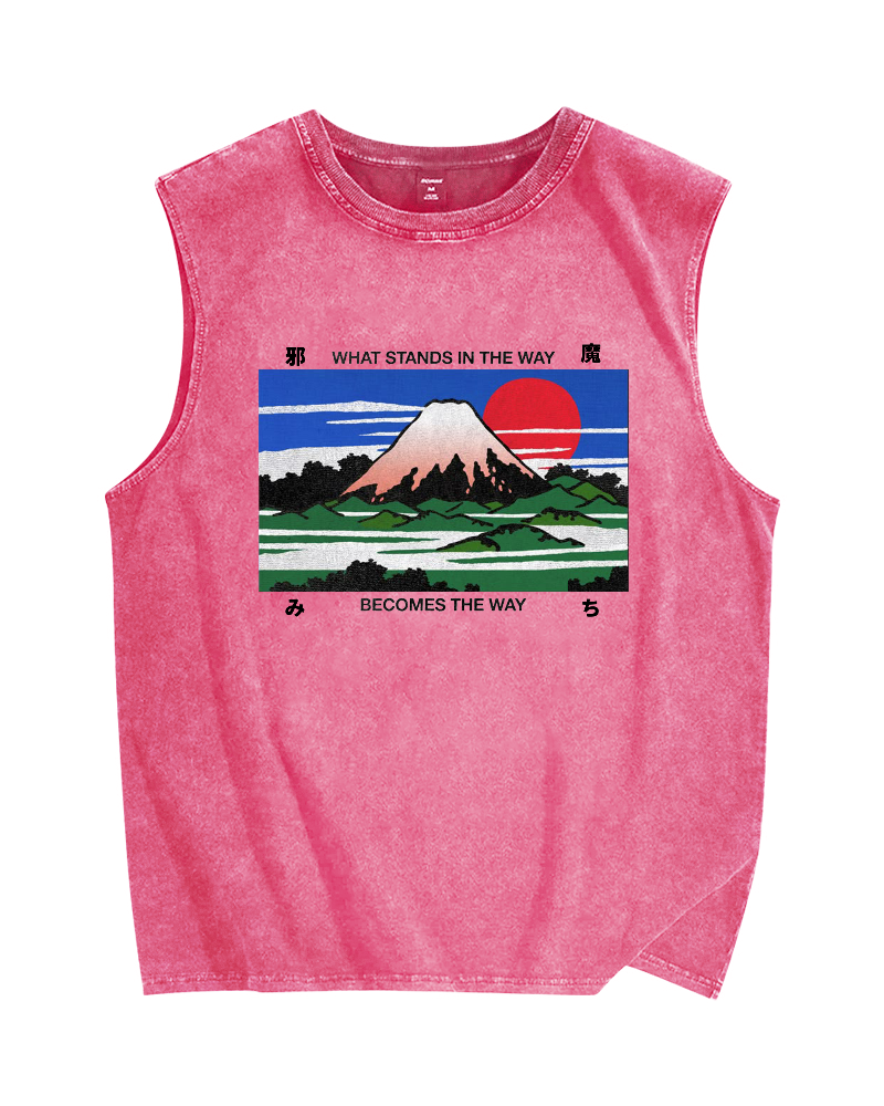 What stand in the way become the way Japanese proverbs Vintage Distressed Washed Tank Top