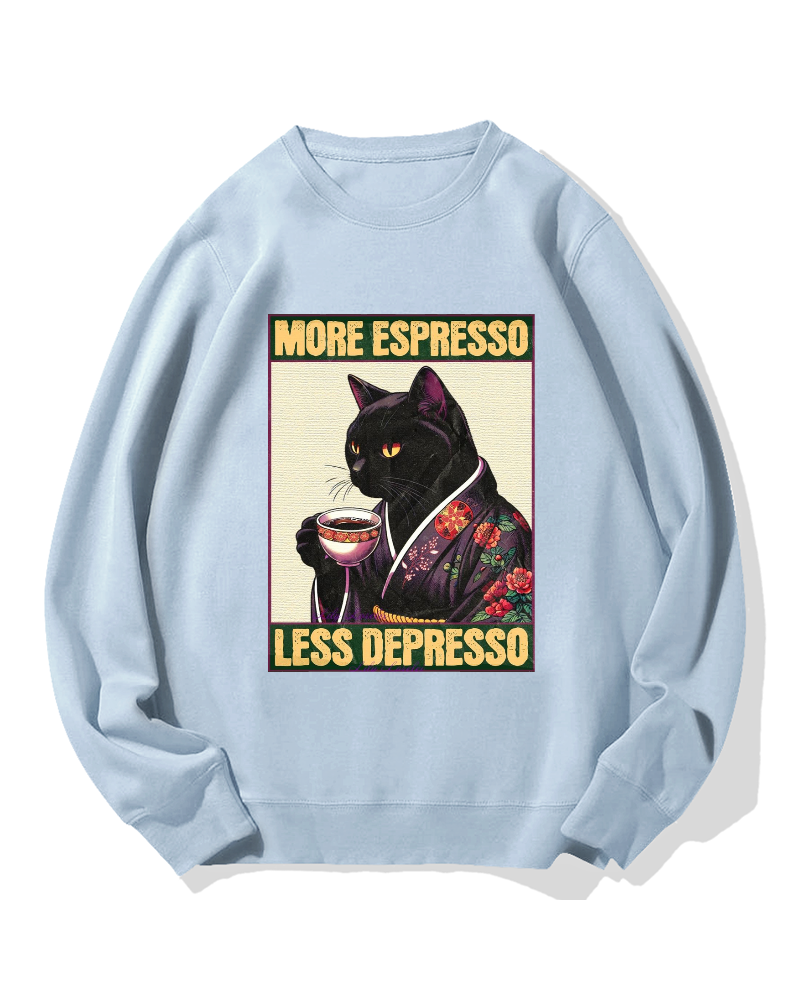 Kimono Coffee Cat Cotton Sweatshirt