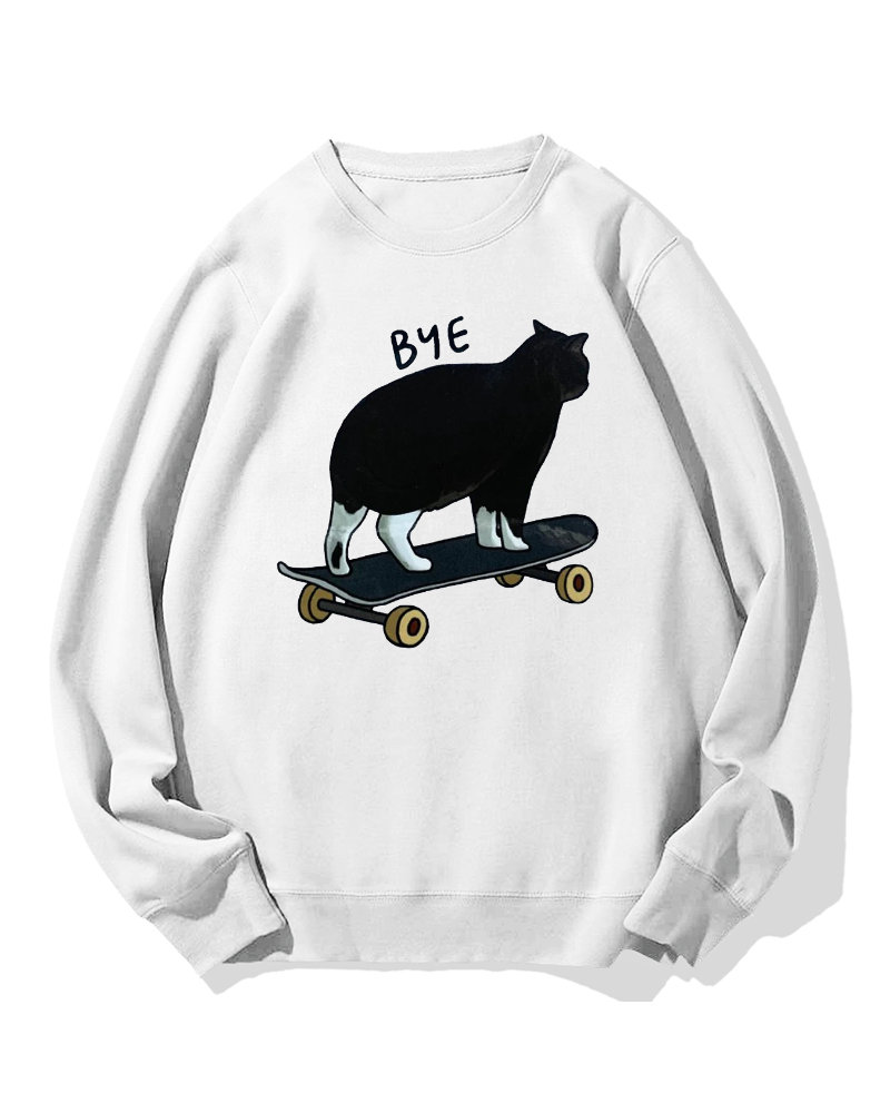 Cat On Skateboard Cotton Sweatshirt