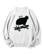 Cat On Skateboard Cotton Sweatshirt