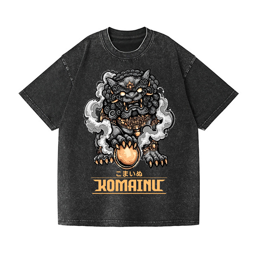 Komainu Vintage Wash Japanese Design T-Shirt