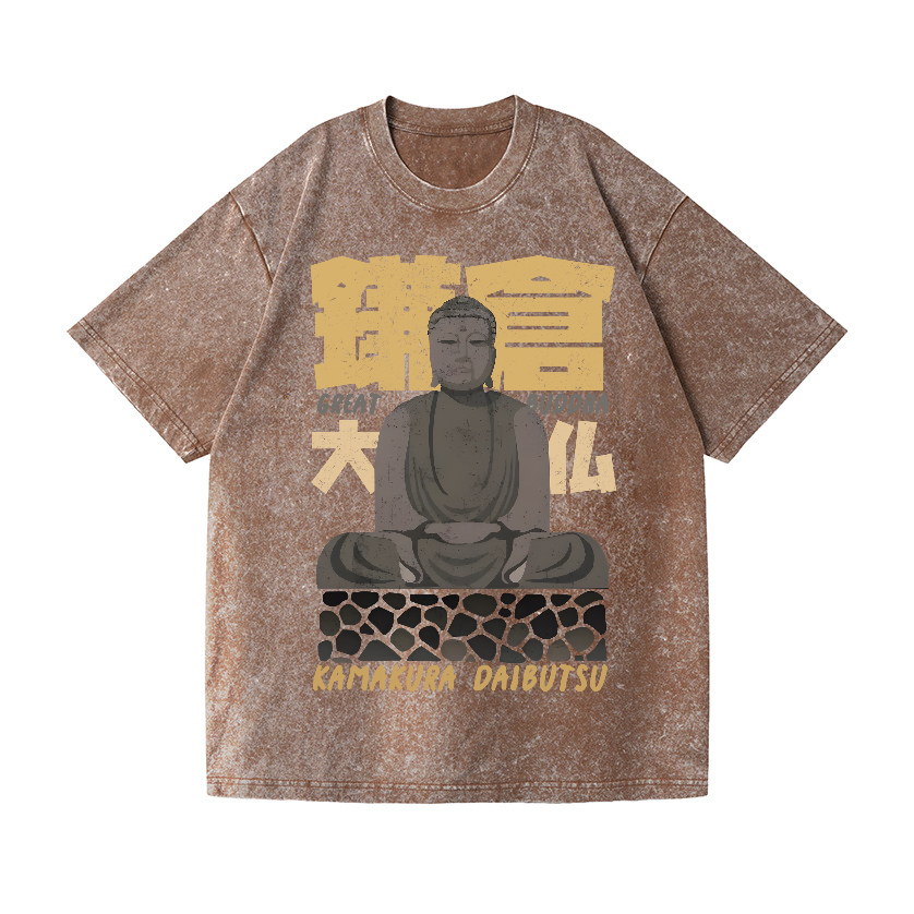 Kamakura Daibutsu Great Buddha Vintage Wash Japanese Design T-Shirt