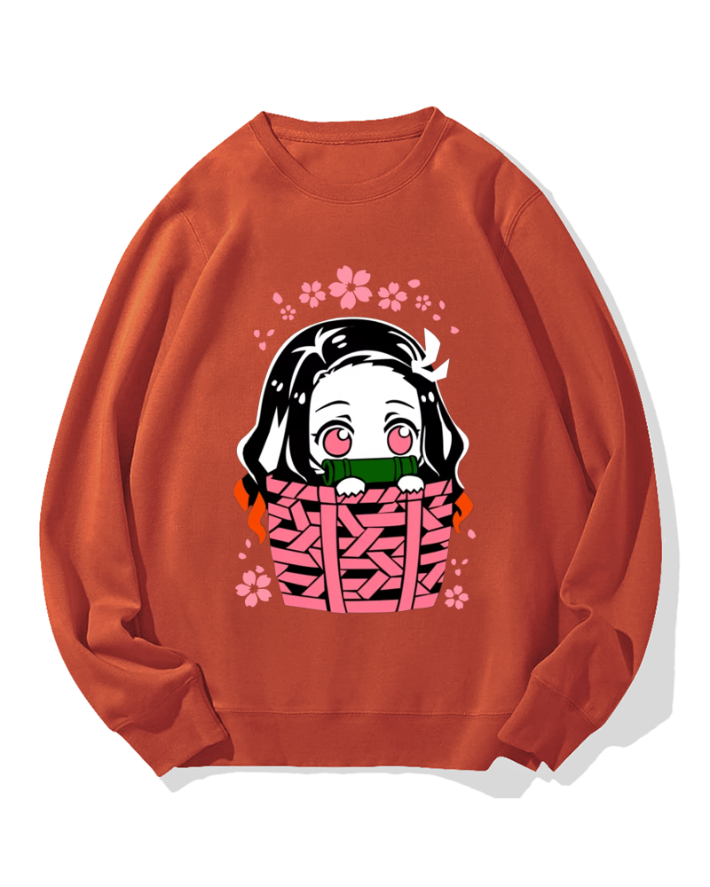 Nezuko Chibi basket Cotton Sweatshirt