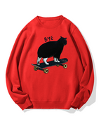 Cat On Skateboard Cotton Sweatshirt