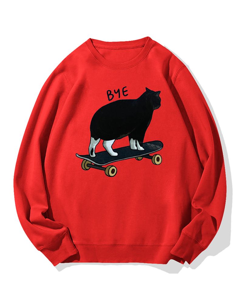 Cat On Skateboard Cotton Sweatshirt