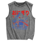 Onigiri Rice Ball Vintage Distressed Washed Tank Top