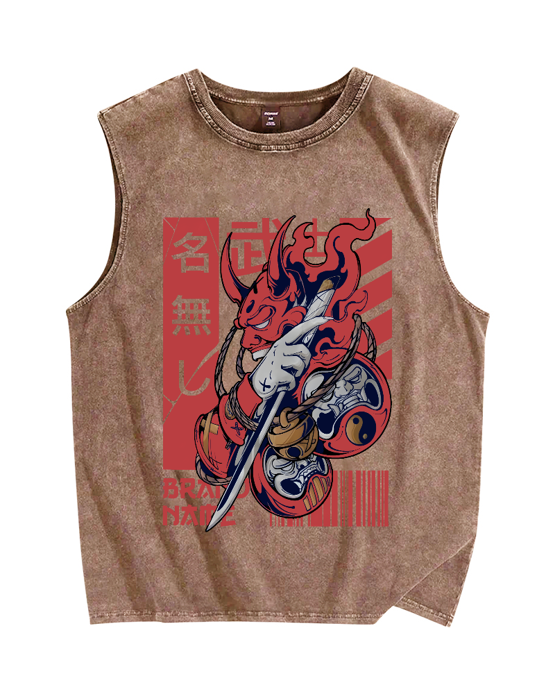 Unknown Warrior Samurai Vintage Distressed Washed Tank Top