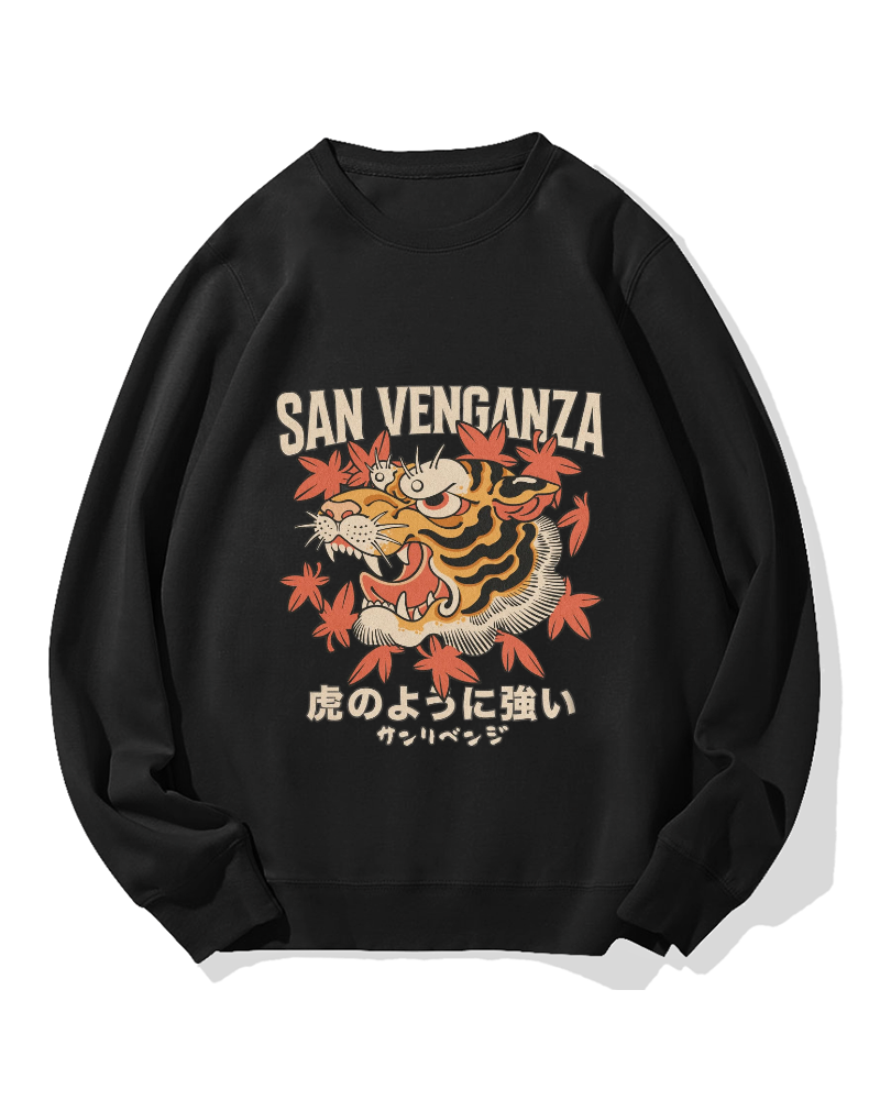 Japanese Ukiyo-eTiger Cotton Sweatshirt