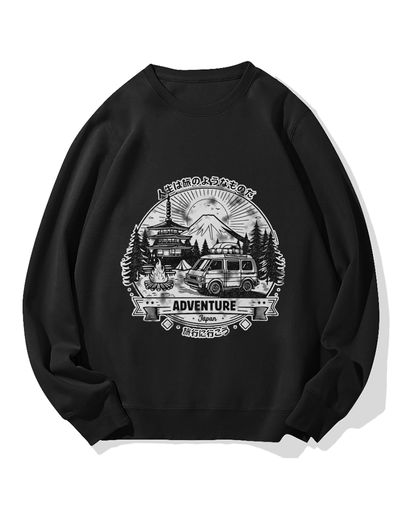 Adventure Travel in Japan Cotton Sweatshirt
