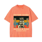 Hattori Hanzo Komainu Okinawa Japan Vintage Wash Japanese Design T-Shirt