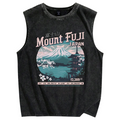 Mountain Fuji Japan Vintage Distressed Washed Tank Top