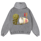Ramen Mummy Vintage Washed Cotton Back Art Hoodie