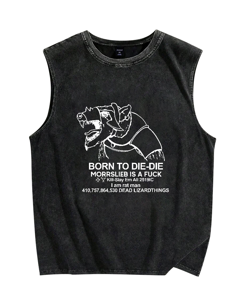 Born to Die-die Vintage Distressed Washed Tank Top