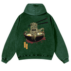 Ramen Monster Vintage Washed Cotton Back Art Hoodie