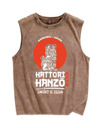 Retro Japanese Style Vintage Distressed Washed Tank Top