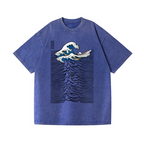 The Great Wave off Kanagawa Ukiyoe Vintage Wash Japanese Design T-Shirt