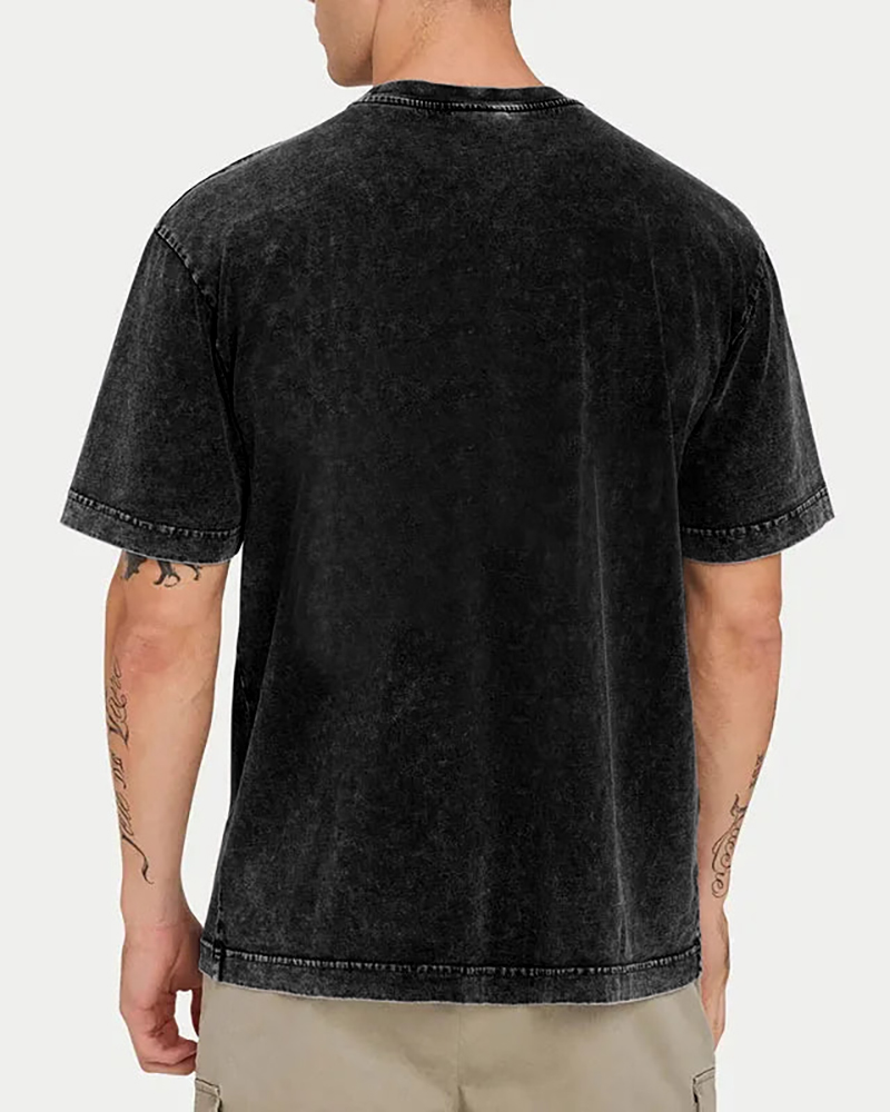 Summer Flower Art Japanese Style Vintage Washed T-shirt
