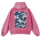 Yasuragi Vintage Washed Cotton Back Art Hoodie