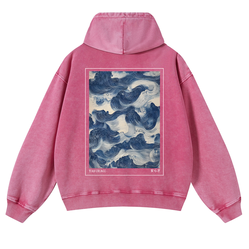Yasuragi Vintage Washed Cotton Back Art Hoodie