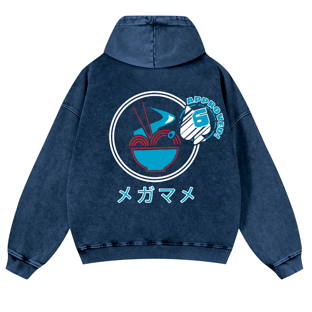 Ramen Vintage Washed Cotton Back Art Hoodie