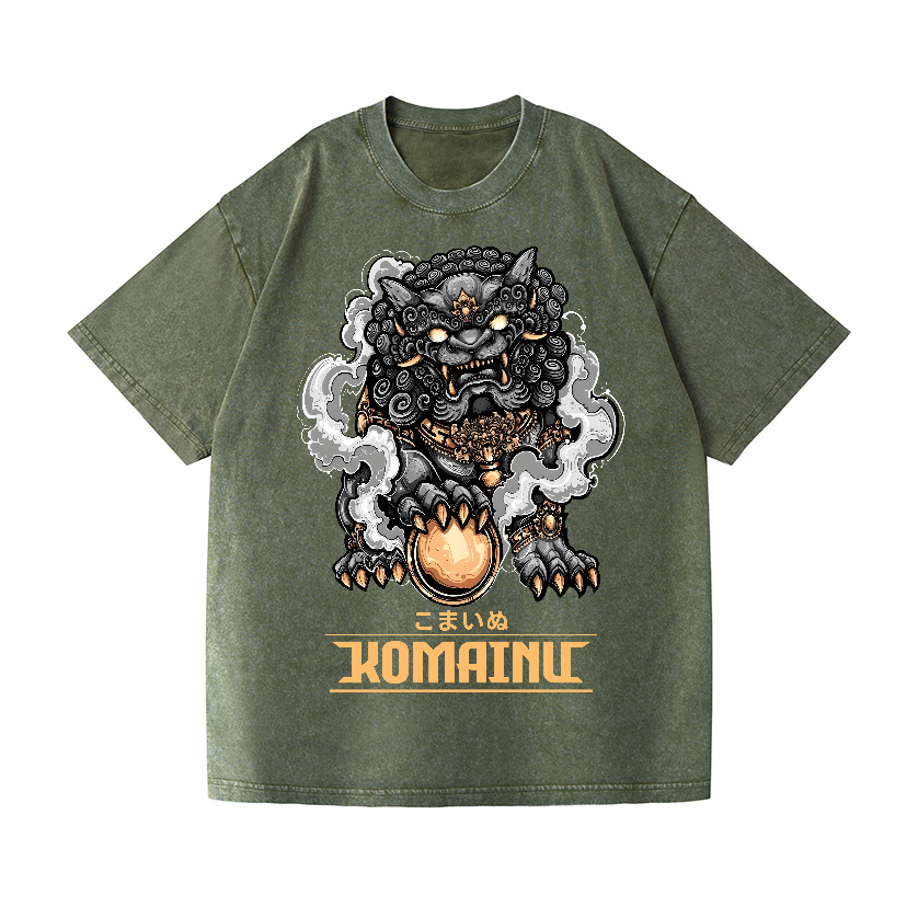 Komainu Vintage Wash Japanese Design T-Shirt