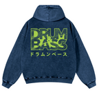 Drum & Bass Vintage Washed Cotton Back Art Hoodie