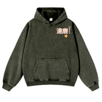 Daruma Ramen Vintage Washed Cotton Back Art Hoodie
