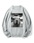 UFO and Capybara Cotton Sweatshirt