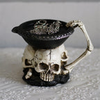Skull Candlestick Desktop Tray Halloween Theme Decoration
