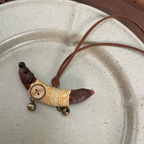 Natural Peapod Funny Dachshund Necklace