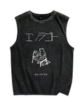 I love sleeping Cat Vintage Distressed Washed Tank Top