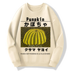 Japanese Yellow Punpkin Geek Cotton Sweatshirt