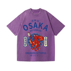 Osaka Dotonbori Drunken Octopus Vintage Wash Japanese Design T-Shirt