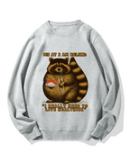 Raccoon Eating Sushi Cotton Sweatshirt