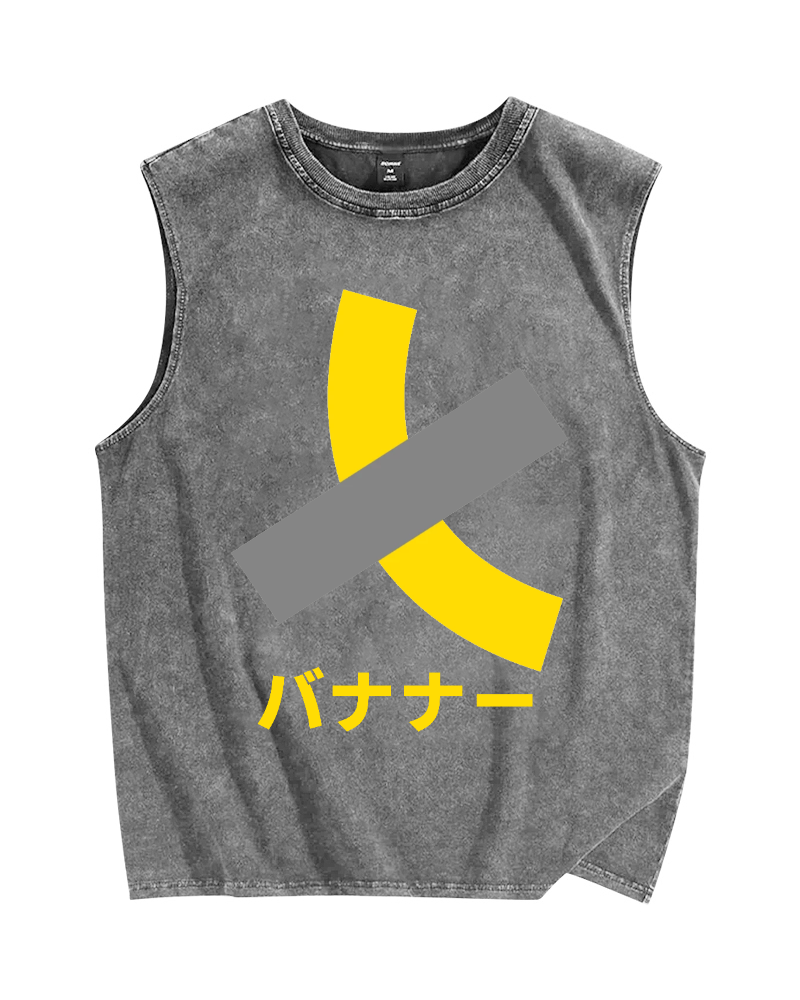 Sticky banana Vintage Distressed Washed Tank Top